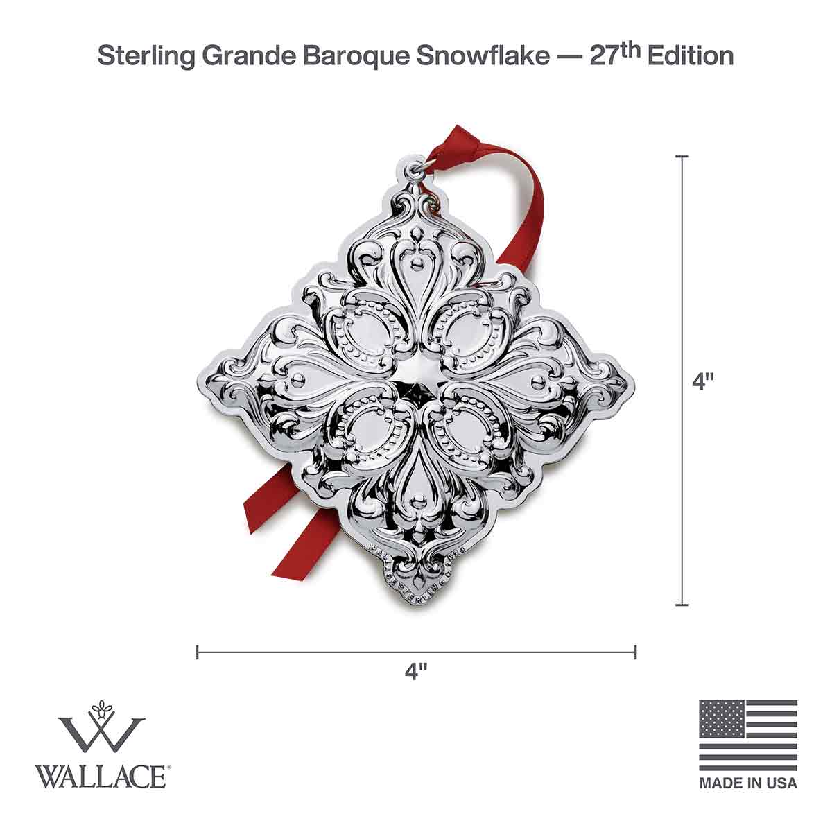 Wallace Sterling shops 2016 Baroque Snowflake Ornament