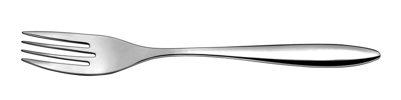 Very Modern styled fork with short tines and smooth handle