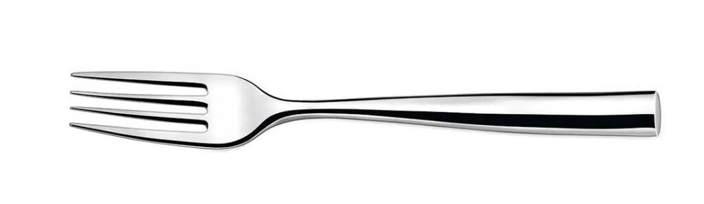 Sleek Mirror finished fork laying on its side