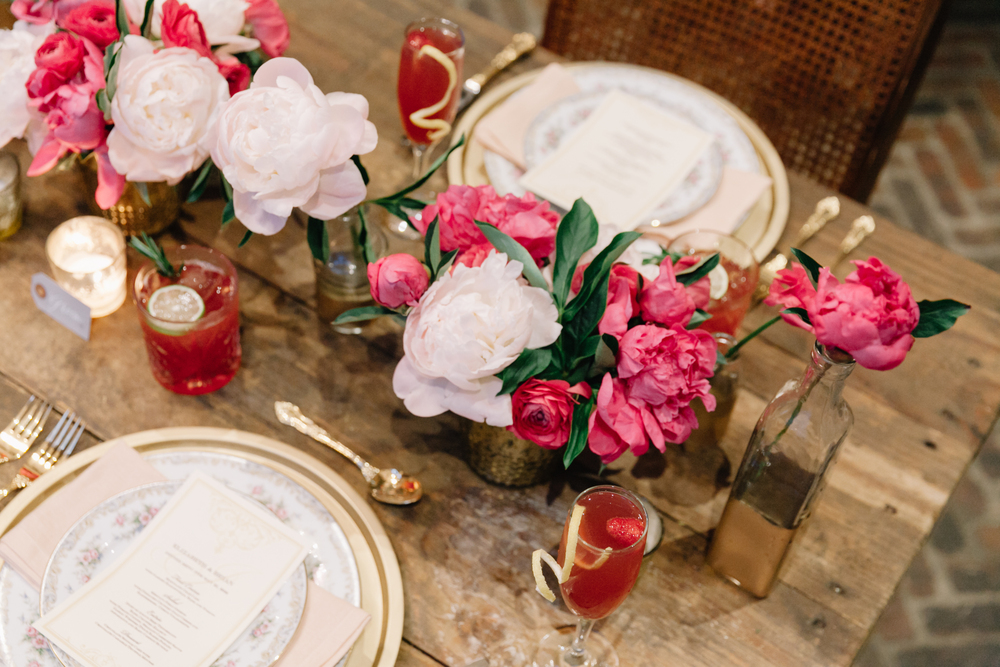 Roses on an elegant table with beautiful china