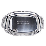 Charger plate laser engraved in the center with personalized text for wedding