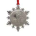 Engraved silver snowflake ornament