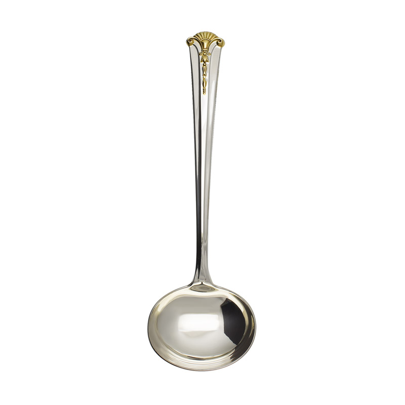 Worthington Gold Gravy Ladle Sterling and gold plated