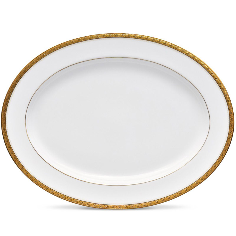 Charlotta Gold Oval Platter, 16in.