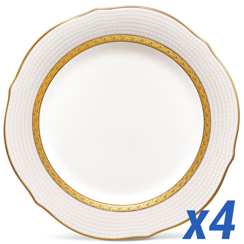 Charlotta Gold Scalloped Accent Plate, Set of 4