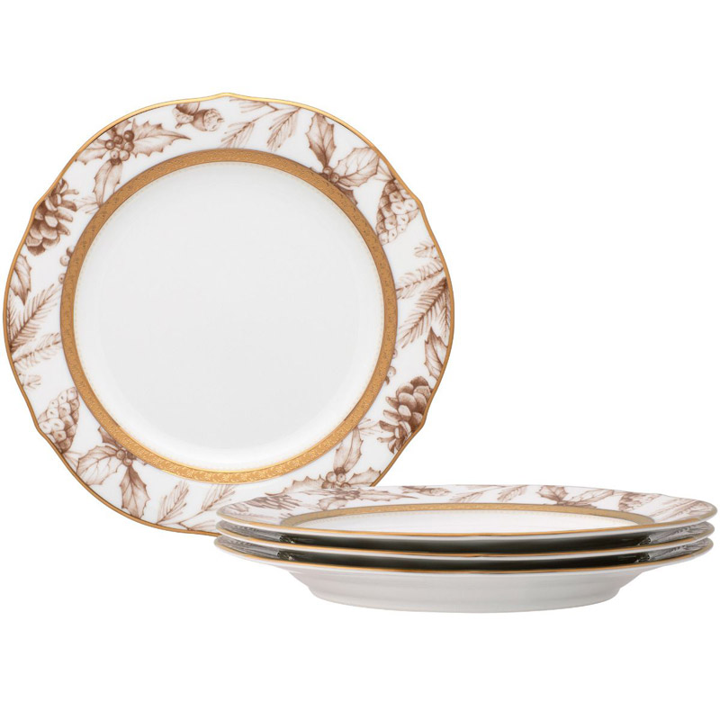 Charlotta Gold Harvest Accent, Scalloped, Plates Set of 4