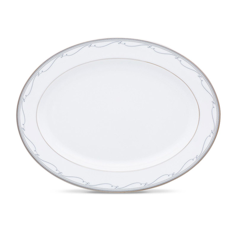 Satin Flourish Oval Platter 14in.