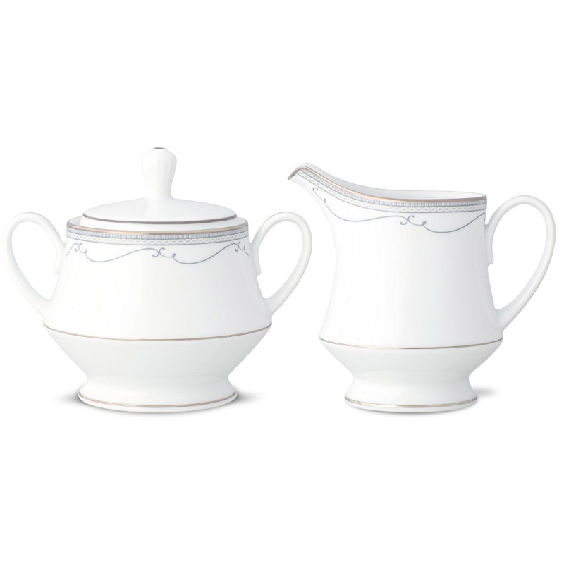 Satin Flourish Sugar and Creamer Set