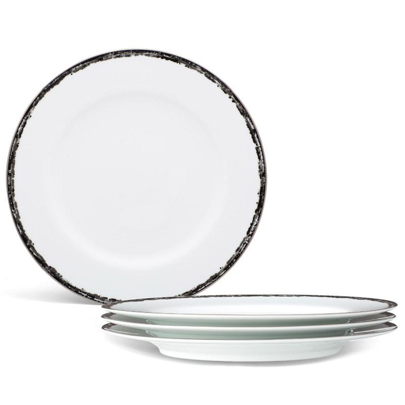 Black Rill Dinner Plate Set of 4