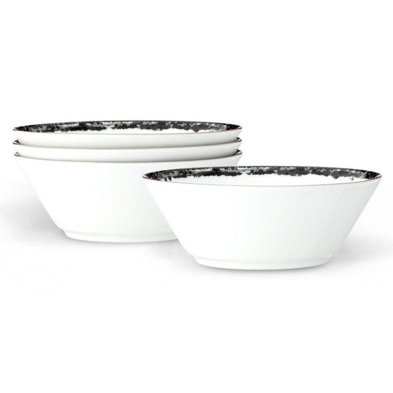 Black Rill Fruit Bowl Set of 4