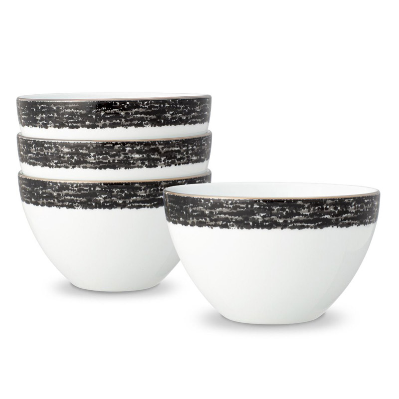 Black Rill Cereal Bowl Set of 4