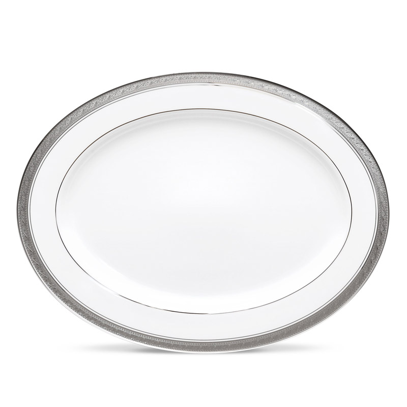 Crestwood Platinum Oval Platter, 14in. (Med)