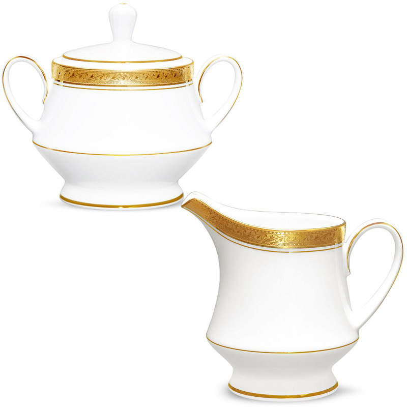 Crestwood Gold Sugar and Creamer Set