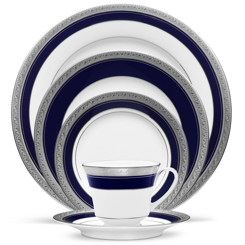 Crestwood Cobalt Platinum 5pc Place Setting