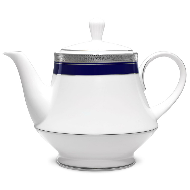 Crestwood Cobalt Platinum Tea Pot, 38oz.