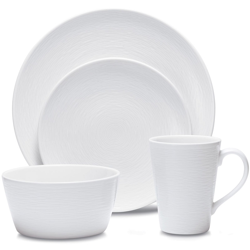 WoW Swirl 4pc Place Setting, Coupe