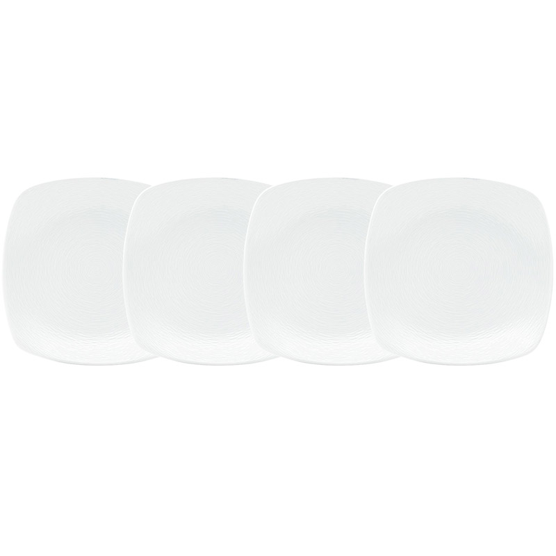 WoW Swirl Square Appetizer Plate Set of 4