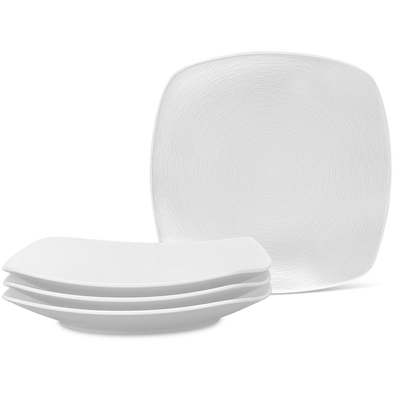 WoW Swirl Square Dinner Plate Set of 4