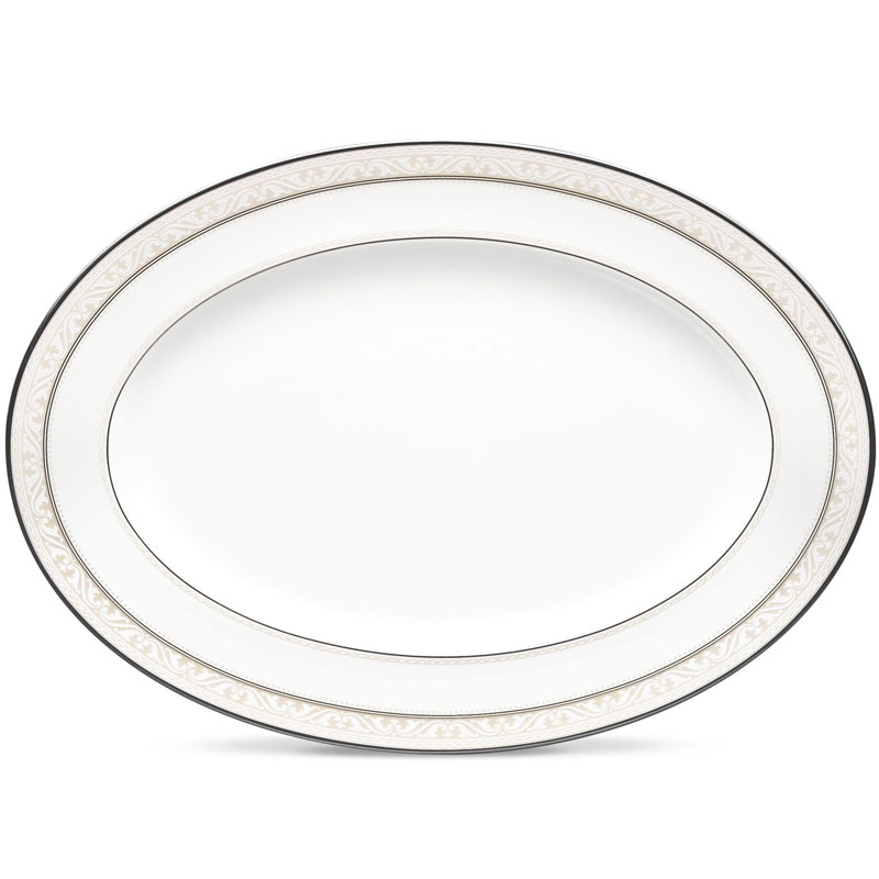 Montvale Platinum Oval Platter, 14in.