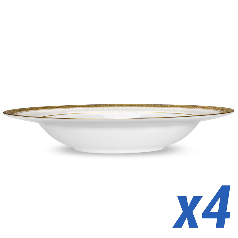 Odessa Gold Soup Bowls, Set of 4