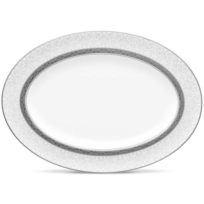 Odessa Platinum Oval Platter, 14in.