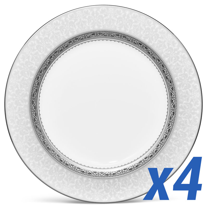 Odessa Platinum Accent Plate, Set of 4