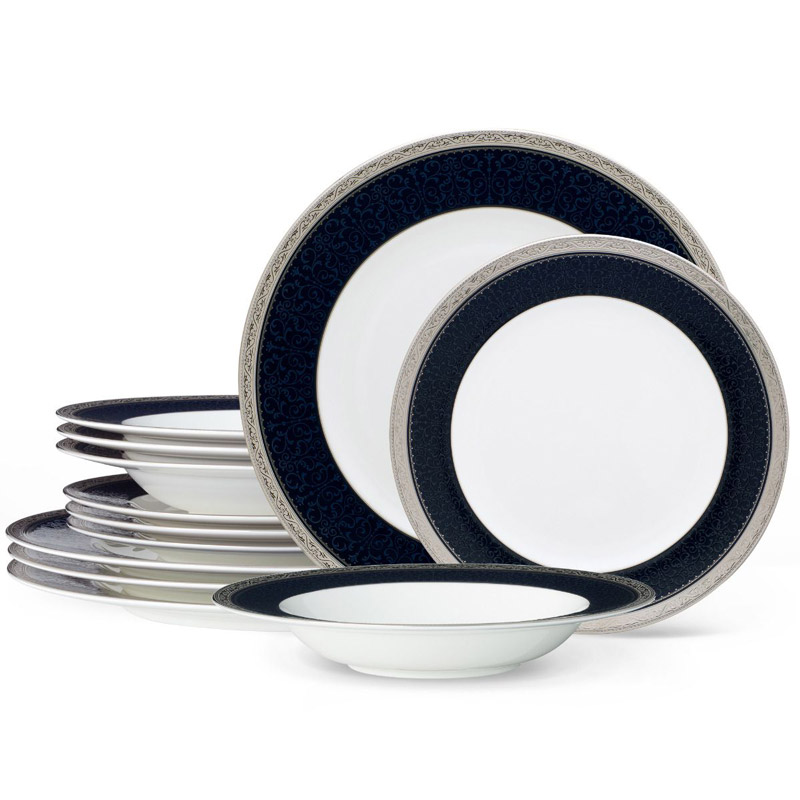 Odessa Cobalt Platinum 12 Piece Service for 4