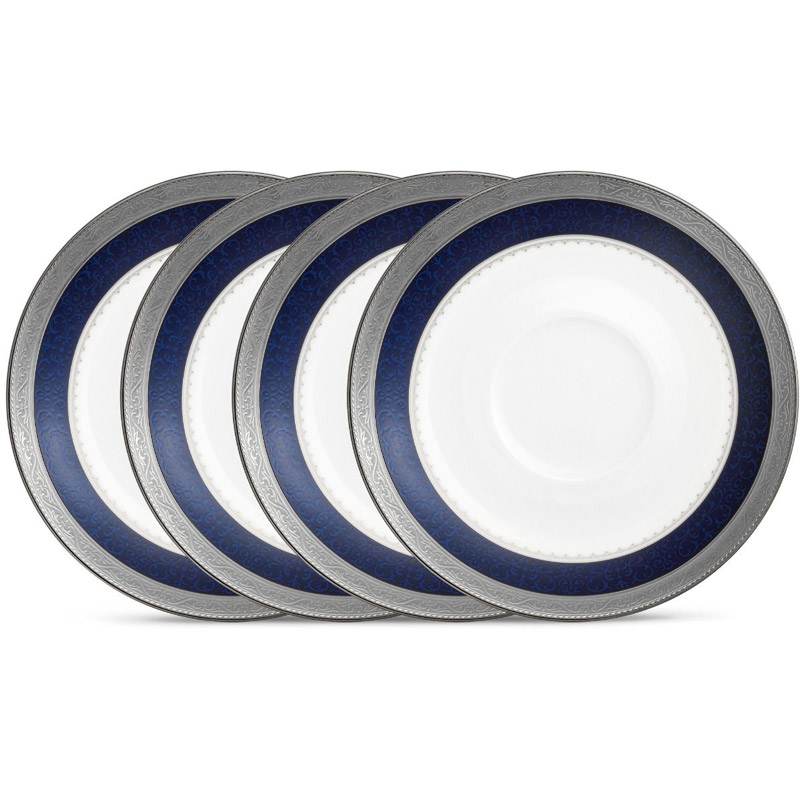 Odessa Cobalt Platinum Saucer Set of 4