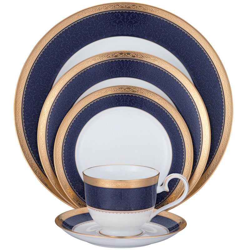 Odessa Cobalt Gold 5pc Place Setting