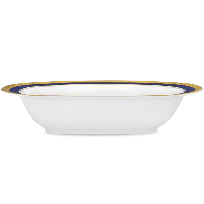 Odessa Cobalt Gold Oval Vegetable