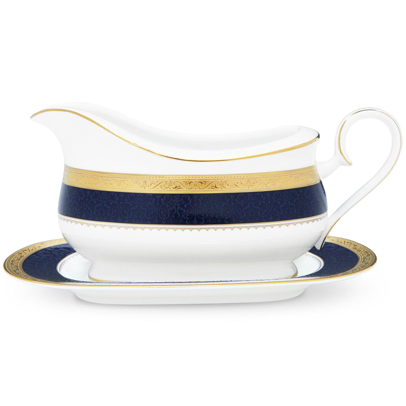 Odessa Cobalt Gold Gravy with Tray