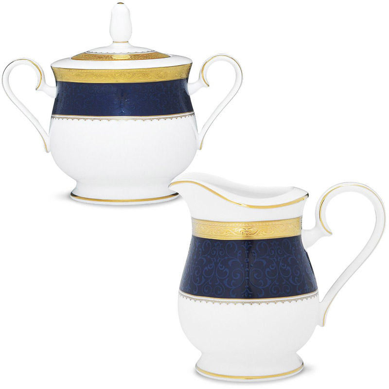 Odessa Cobalt Gold Sugar and Creamer Set