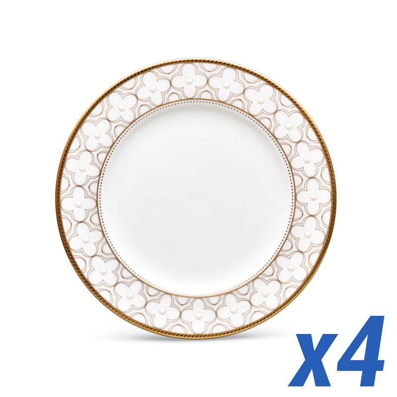 Trefolio Gold Bread and Butter Plates, Set of 4