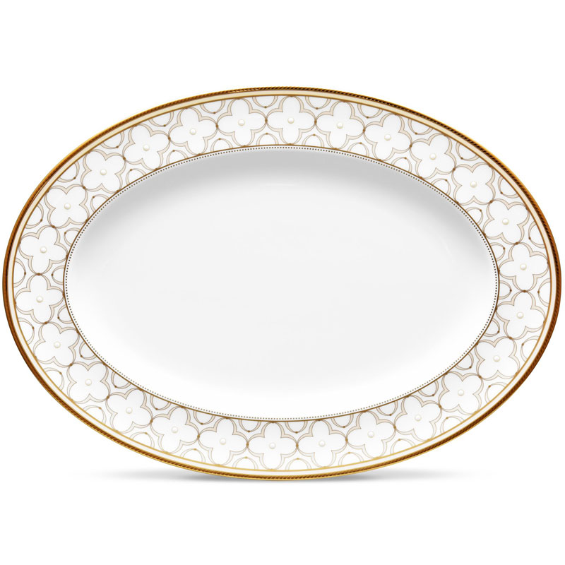 Trefolio Gold Oval Platter 14in.