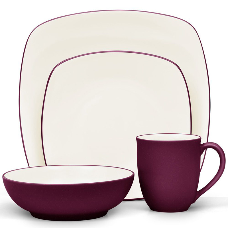 Colorwave Burgundy Square 4pc Place Setting