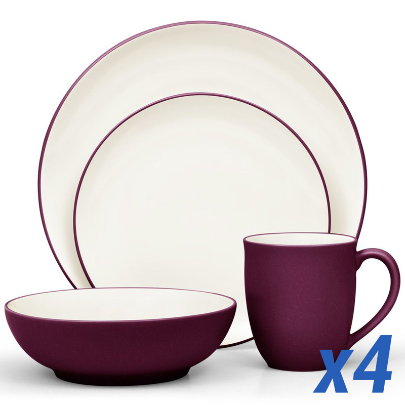 Colorwave Burgundy 16pc Service for 4, Coupe