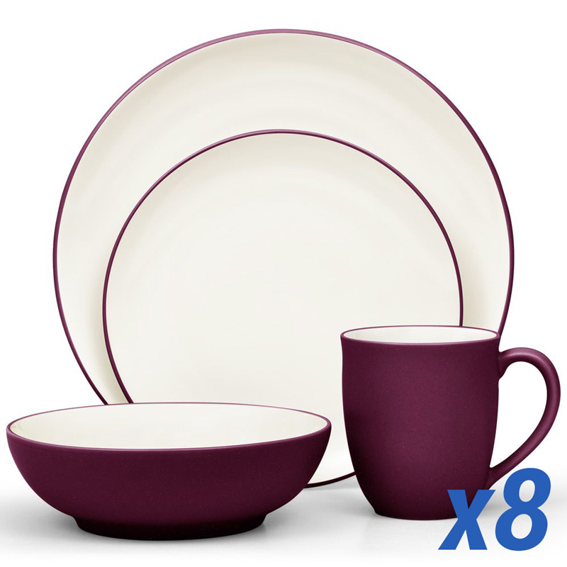 Colorwave Burgundy 32pc Service for 8, Coupe