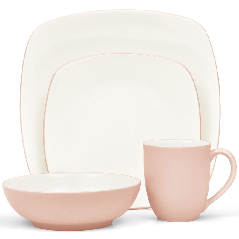 Colorwave Pink 4pc Place Setting, Square