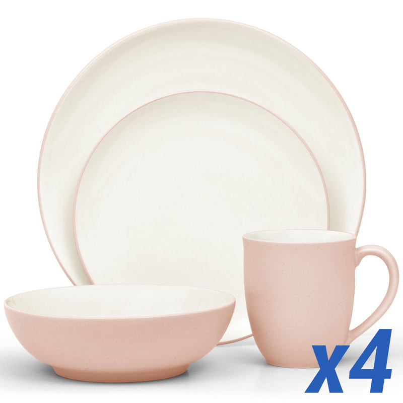 Colorwave Pink 16pc Service for 4, Coupe