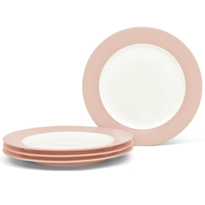 Colorwave Pink Rim Salad Plate Set of 4