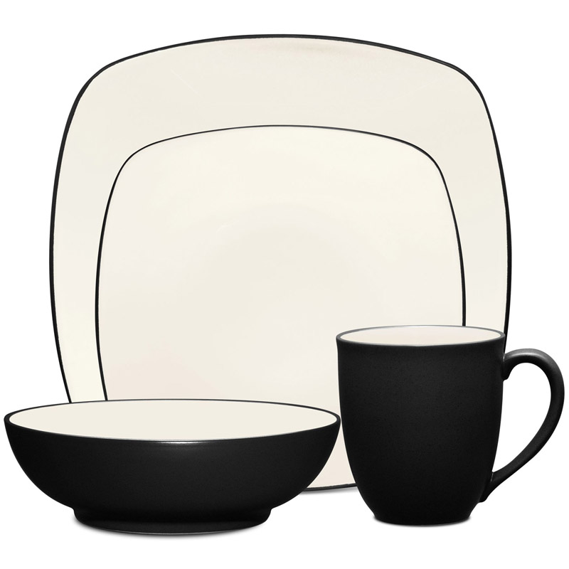 Colorwave Graphite 4pc Place Setting, Square