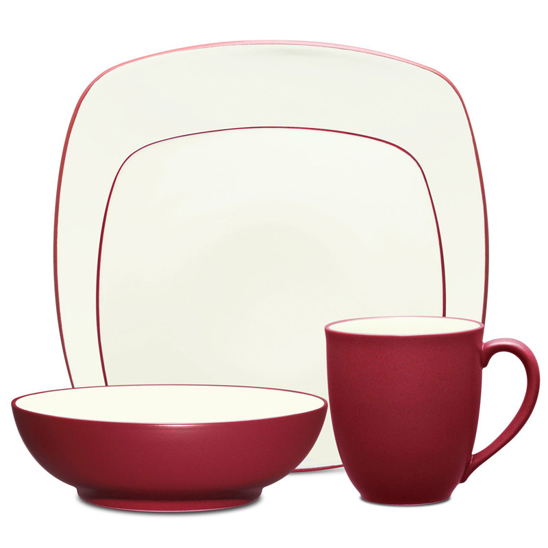 Colorwave Raspberry 4pc Place Setting, Square