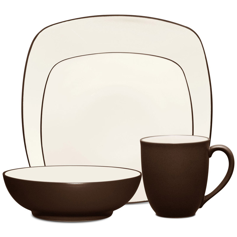 Colorwave Chocolate 4pc Place Setting, Square