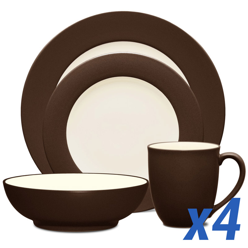 Colorwave Chocolate 16pc Service for 4, Rim