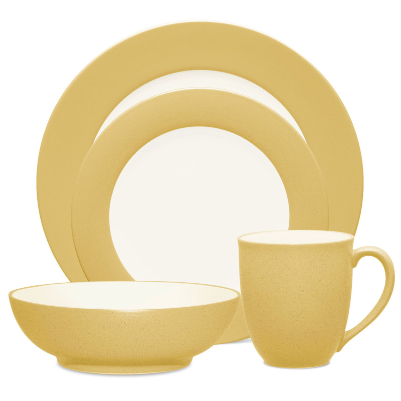 Colorwave Mustard 4pc Place Setting, Rim Plates