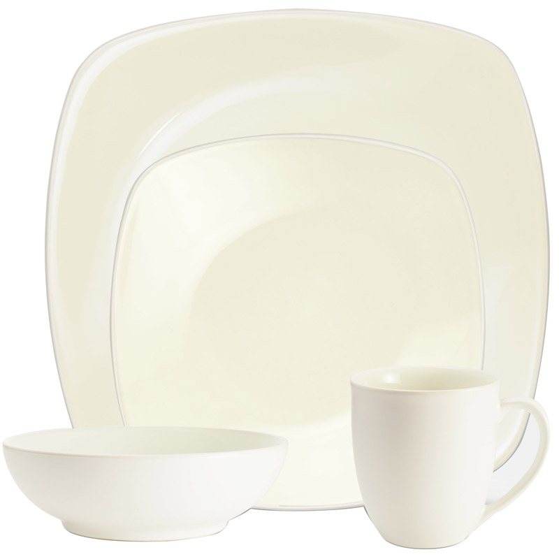 Colorwave White 4pc Place Setting, Square