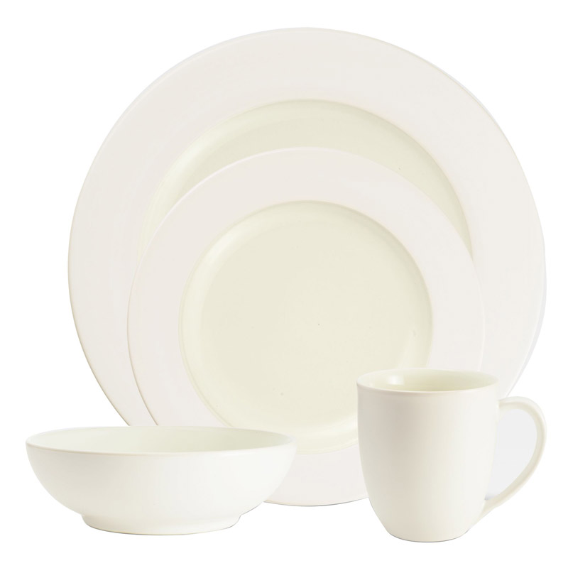 Colorwave White 4pc Place Setting, Rim