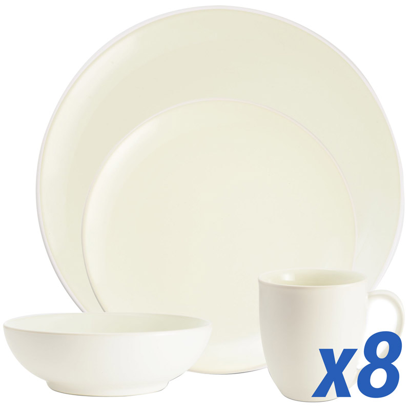 Colorwave White 32pc Service for 8, Coupe