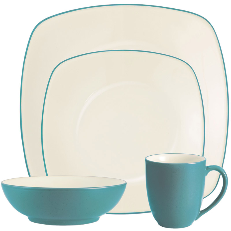 Colorwave Turquoise 4pc Place Setting, Square