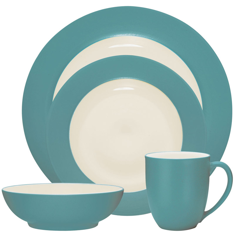 Colorwave Turquoise 4pc Place Setting, Rim